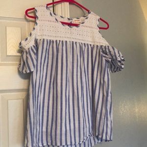 Adorable off the shoulder strip top